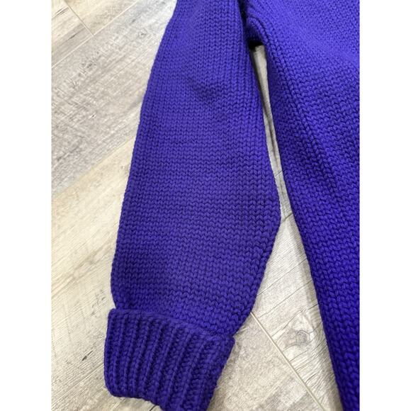 VTG 50s STADIUM SHAKER SWEATER Purple Wool Varsity Cardigan Sweater Men’s L - Picture 6 of 9